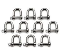 Pack of 10 - M4 A4 316 Stainless Steel D Shackles Marine Grade(M4, 10)