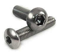 (Pack of 10) M6 A2 Stainless Steel Button Head Screws Bolts Allen Socket Bolts Domed Hex (M6 x 16mm)