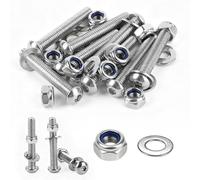 Pack of 10 M8 Bolts Set, Hex Socket Button Head Cap Screws Bolts and Nuts Set with Washers, M8 x 50mm A2 Stainless Steel Machine Screws Assorted Nuts and Boltsset