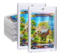 Pack of 10 Magnetic Card Holder 35PT Magnetic Card Holder with UV Protection Transparent for Pokemon, Magic, Yugioh, Sports Cards Collection, White