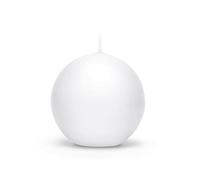 Pack of 10 Matt White Ball Candles, Diameter 6 cm