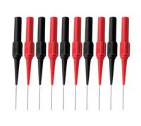 Pack of 10 Measuring Tips for Multimeter, Multimeter Test Probes with 4 mm Banana Socket, 0.7 mm Insulation Piercing Needle Removable, for Car Fault Diagnosis & Tension Skreistester (Red Black)