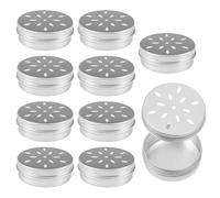 Pack of 10 Metal Dog Nose Work Tin - 60ml Aluminium Fragrance Training Container | Round Food Cans with Hollow Lid for Dog Recognition Exercises | Heavy Duty Reusable Boxes for Puppies and Adults