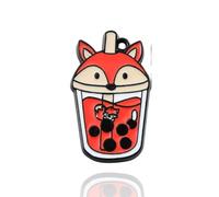 Pack of 10 Metal Enamel Fox Bobas Bubble Tea Cup Straw Craft Supplies Supply Resin Cabochon DIY Crafting Junk Charm Plastic Charms Flat Back Phone Custom Acrylic Jewellery Case Making 27-30mm