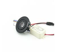 (Pack of 10) Mini 3W Led Round Black Led Recessed Ceiling Light Cabinet Downlights (Cold White 6000K)