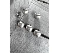Pack of 10 Mini Apple Cute Very Small Silver Matt Coloured Metal Buttons 10 mm for Sewing
