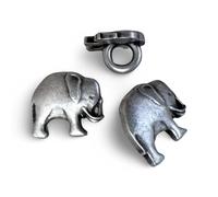 Pack of 10 Mini Elephant Cute Very Small Silver Matt Coloured Metal Buttons 10 mm for Sewing