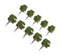 Pack of 10 Miniature Trees Plastic Diorama H0 N | 10-piece set, 5 x 8 cm and 5 x 10 cm, flexible, shatterproof, ideal for H0 and N gauges, bright green