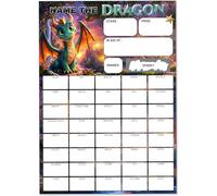 Pack of 10 Name the Dragon Fundraiser Cards - A5 Size - 40 Squares and Scratch Off Winner for Fundraising