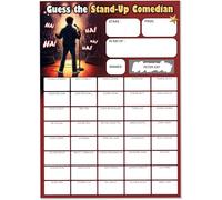 Pack of 10 Name the Stand Up Comedian Fundraiser Cards - A5 Size - 40 Squares and Scratch Off Winner for Fundraising