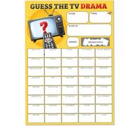 Pack of 10 Name the TV Drama Fundraiser Cards - A5 Size - 40 Squares and Scratch Off Winner for Fundraising