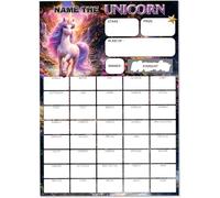 Pack of 10 Name the Unicorn Fundraising Cards - A5 Size - 40 Squares and Scratch Off Winner for Fundraising