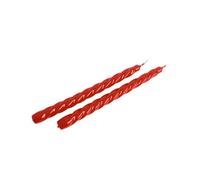 Pack of 10 Or 20 Coraline Tall Red Candlesticks Twisted Dinner Candles (2)