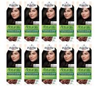 (Pack of 10) Palette Permanent Naturals Colour Cream 1-0 (900) Black Hair Colour - Full Box - with English Instruction Leaflet