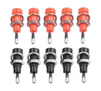Pack Of 10 Pcs 2mm Banana Socket Binding Post Electrical Connector Terminal Featuring Nickel Plated Copper Body For Secure Lab Testing And Audio Applications Red And Black Color Insulated Housing Unit