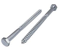 (Pack of 10 pcs) DIN 571 Zinc Plated Steel Hexagon Wood Screws M8 x 140 mm, Hex Screw, Lag Bolts, Hex Head, Coach Screws (10, M8 x 140 mm)