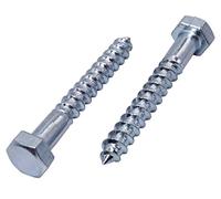 (Pack of 10 pcs) DIN 571 Zinc Plated Steel Hexagon Wood Screws M8 x 60 mm, Hex Screw, Lag Bolts, Hex Head, Coach Screws (10, M8 x 60 mm)