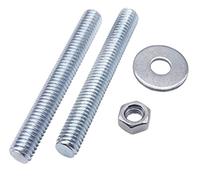 (Pack of 10 pcs) Fully Threaded M8 x 80 mm Screw Rods With Hex Nuts and Washers, Studding Rod Bar, Stud DIN 796-1 (10, M8 x 80 mm)