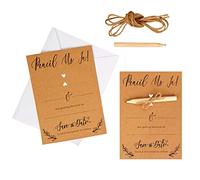 Pack Of 10 Pencil Us In Save The Date Cards And Envelopes | Shabby Chic Save The Date Wedding Invites | Vintage Wedding Stationery Pack