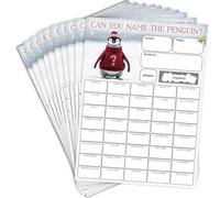 Pack of 10 Penguin Charity Scratch Cards - A5 Size - 40 Squares and Scratch Off Winner for Fundraising