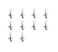 Pack of 10 Penguin TINY sterling silver charms Penguins charm