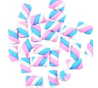 Pack of 10 Pink Blue Mini Marshmallows Fake Food Candy Craft Supplies Supply Resin Cabochon DIY Crafting Junk Charm Plastic Charms Flat Back Phone Custom Acrylic Jewellery Making 18-13mm