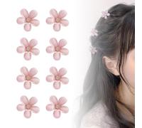 Pack of 10 Pink Mini Flowers Hair Clips Small Hair Clips Flower Hair Clip Flower Hair Clip Flower for Small Hair Clips Women's Small Hair Clips Flower Hair Clip Women Hair Accessories