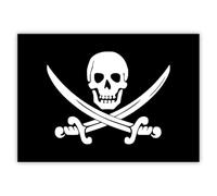 Pack of 10 Pirate Flag Stickers Jolly Roger Sticker 7.4 x 5.2 cm Vinyl
