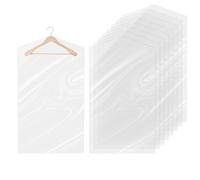 Pack of 10 Plastic Clothes Covers - Dry Cleaning Bags for Garment and Suit Covers - 60 x 140cm Hanging Clothes Protectors