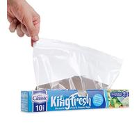 Pack of 10 Plastic Double Zipped Grip ‘n Seal Food Storage Bags - 2 Gallon Resealable Extra Large Slider Freezer Bags - 33 x 40 cm - Great for Food, Sandwiches, Organization & More