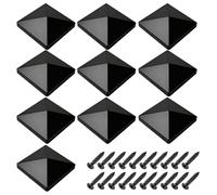 Pack of 10 Plastic Fence Post Caps - Weatherproof and Durable Garden Post Covers, Ideal for 4x4inch Wooden Posts, Black