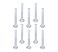 Pack of 10 Plastic Measuring Cylinders with Precise Graduation for Chemistry and Biology Experiments, Measuring Cups, Laboratory Measuring Cylinders