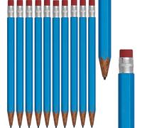 Pack of 10 Plastic Mechanical Pencils in Wood Look with Eraser as Handle at Shaft End Including 1 x 0.7 mm Pencil Lead School Office Home and University in 6 Colours (Blue)