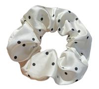Pack of 10 Polka Dots Hair Rings, Hair Bobbles for Women, Hair Accessories, Scrunchies, Hair Bands, Elastic Thick Bands for Ponytail Holder, Hair Accessories for Girls, Off-White