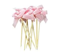 Pack of 10 Portable Bowknot Cake Insert Decorations for Birthdays and Bridal Showers in a Birthday Party Theme Bridal Showers Cake Toppers