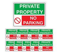 Pack of 10 Private Property No Parking Sign Self adhesive Waterproof Vinyl Signs No Parking 150mm x 200mm V1181