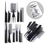 Pack of 10 Professional Hair Comb Set, Salon Styling Combs for Cutting, Sectioning and Detangling | Durable Plastic Barber Comb Kit for Home and Professional Hairdressing Use