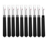 Pack of 10 Professional Seam Rippers, Large Black Seam Rippers with Protective Cap for Removing Stitches, for Hand Sewing Projects, Embroidery and Cross Stitch DIY Projects