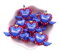 Pack of 10 Red Blue Angel Love Heart Wings Girl Craft Supplies Supply Resin Cabochon for DIY Crafting Junk Charm Plastic Charms Flat Back Custom Acrylic Jewellery Making Scrapbook 22x28mm