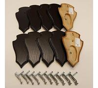 Pack of 10 REH Signs Trophy Signs with 1 Pine Compartment Dark Oak with 10 Ear Clips