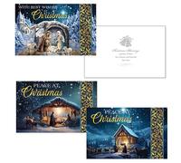 Pack of 10 Religious Christmas Cards with Envelopes - Nativity 97106