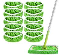 Pack of 10 Reusable Cloths for Swiffer Sweeper Mop, for Swiffer Floor Mop, Wet Floor Wipes, for Swiffer Wet Floor Wipes, Wet for All Floor Types, Green