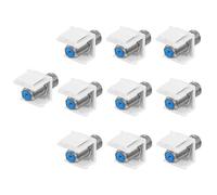 Pack of 10 RG6 F-type female to female coaxial cable extensions for wall plates and patch panels