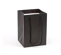 Pack of 10 Rope Handle Porto Gift Bags - Black - Florist Hand Tied Flower Plant Bag