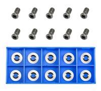 Pack of 10 Round Carbide Indexable Inserts Ci3 R1 12 mm for Wood Turning Tools, 30° Geometry for Hollowing & Profiling, Silver