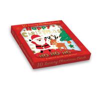 Pack Of 10 Santa & Reindeer Christmas Boxed Cards