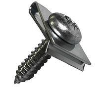 (Pack of 10 Screws +10 Clips) Pozi Head Self Tapping Screws + Speed Fastener Panel Clips (1' Inch = 25mm, Number 10 = M4.8)