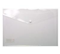 Pack of 10 SMCO Clear A4 Plus Press Stud Document Wallet Folders With ID Holder