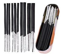 Pack of 10 Soft Willow Vine Artist Charcoal Stick Charcoal Art Medium Vine Charcoal for Drawing Sketching Shading Art Supplier Gift, 4 Sizes, Vine Charcoal in Metal Pencil Case