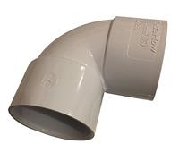 Pack of 10 - Solvent Weld 40mm Waste Pipe 90 Degree Knuckle Bend - White